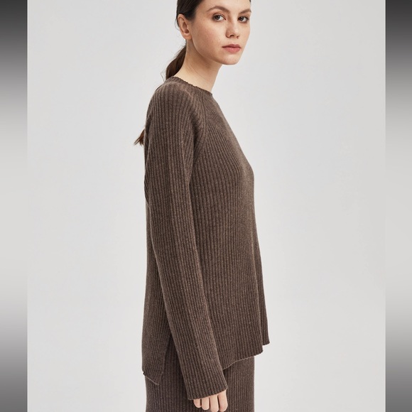 Nap Loungewear 100% Cashmere Rib-Knit Crew Neck Pullover Sweater, Retail $359 - Picture 5 of 16